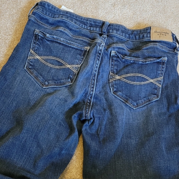 Abercrombie & Fitch blue distressed jeans womens size 6 S w28 L31 inseam 29"Dar - Picture 7 of 9